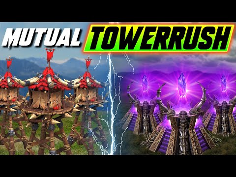 We towerrush EACH OTHER! - WC3 - Grubby