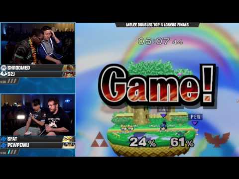 Smash ‘N’ Splash 3 - Melee Doubles Top 4 - Losers Final - PewPewU/SFAT vs. S2J/Shroomed