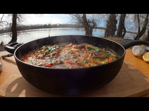 Saramură de șalău pe brațul Chilia 👨‍🍳 O noapte la foc de tabără cu iubita mea 🔥