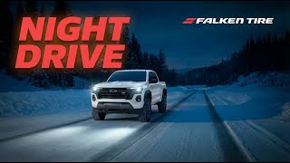 2024 Chevy Colorado Trail Boss Snowy Night Drive a real world test | Falken Rubitrek A/T Tire Test 