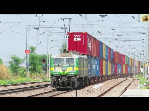 Diesel vs Electric Freight Trains | Double Stack Container Freight Trains | Indian Railways