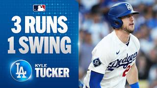 Kyle Tucker crushes a THREE-RUN HOMER for the Los Angeles Dodgers! ???? (8-pitch at-bat ????‍????)
