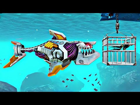Robo Shark Attacks Cage Diver - Hungry Shark World - Robo Shark Attack & Best Gameplay - Robo Shark