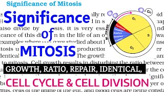Significance of MITOSIS || NEET AIIMS JIPMER || NCERT || Cell Cycle and cell division ✌️