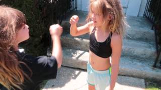 2ND TIME AERIAL TRIES ON THE GROUND - ANNIE &amp; ALLIE 🤸!