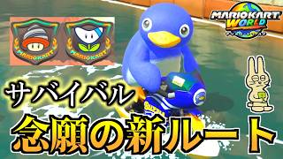 アプデで新ルートが追加されたサバイバルで神レースをする漢【マリオカートワールド実況】