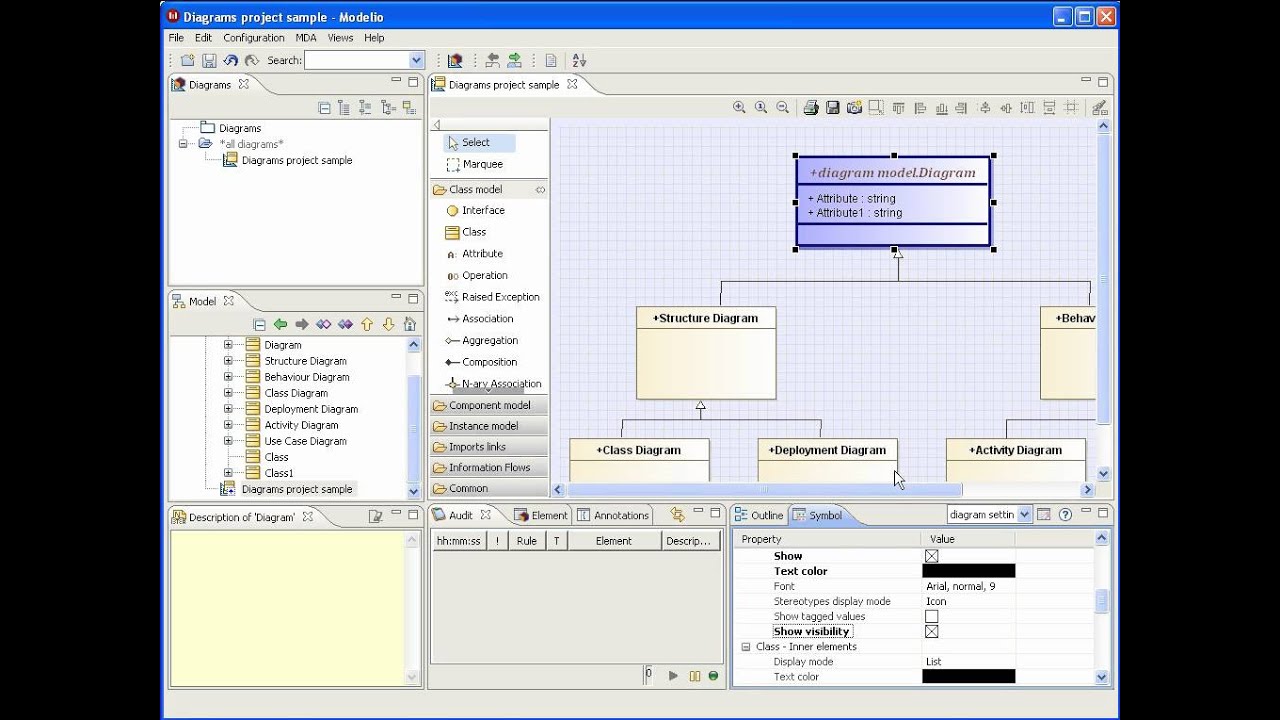 [Modelio] Tutorial - Changing diagram settings