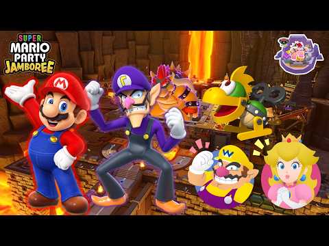 Super Mario Party Jamboree - Mario & Waluigi vs Wario & Peach - King Bowser's Keep (LONG MATCH)