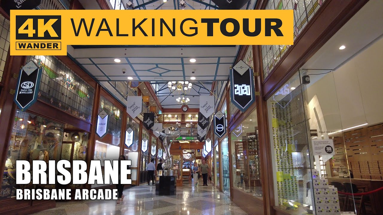 Embark on a captivating stroll through Brisbane Arcade.