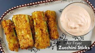 Air Fryer Zucchini Sticks with Sriracha Mayo Dipping Sauce | Crispy Zucchini Fries
