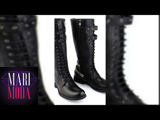 Vídeo relacionado con Botas altas de cosplay para hombre con tiras decorativas, zapatos de cuero sintético hasta la rodilla para hombre, calzado para actuación en escenario con cremallera lateral, botas de personaje de