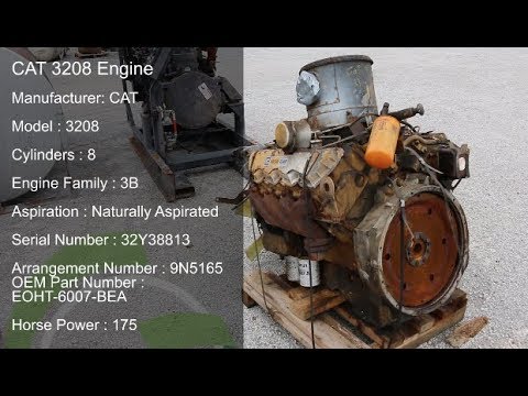 Green Industrial Quick Take - Used Caterpillar Model 3208 Diesel Engine 175 HP For Sale