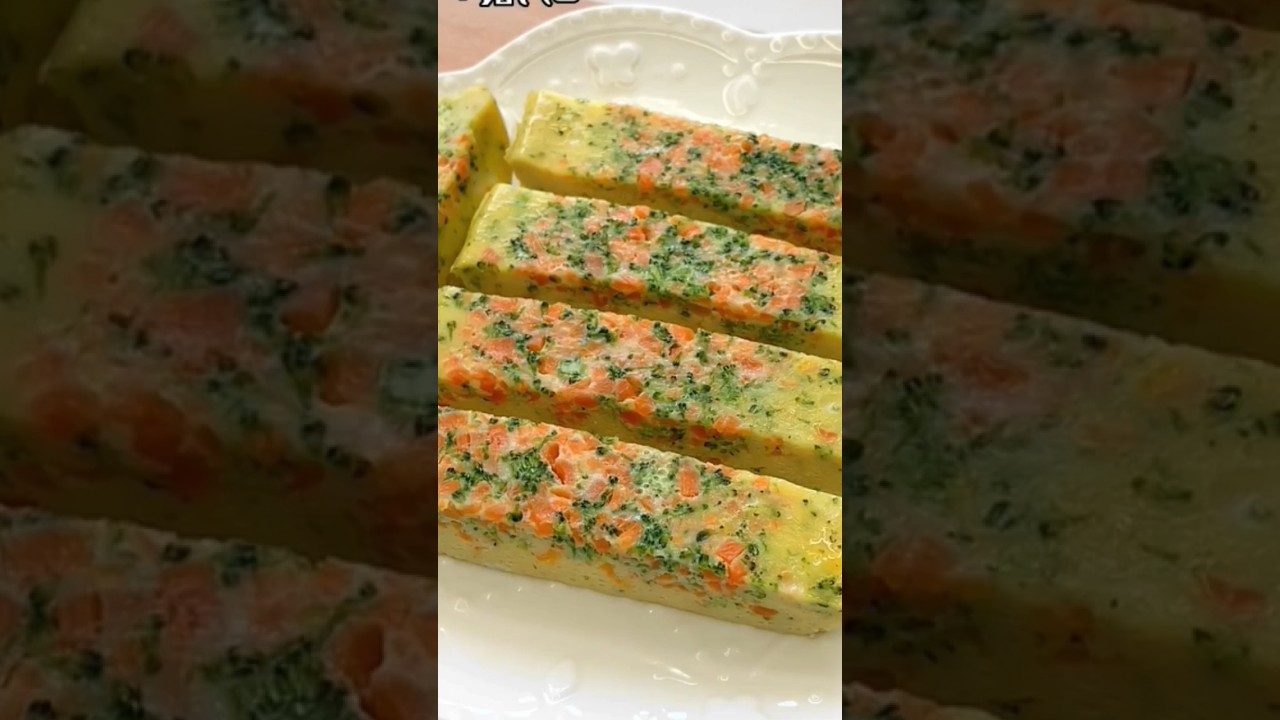 Just stir and steam, you can make delicious vegetable and egg strips for your children #shorts