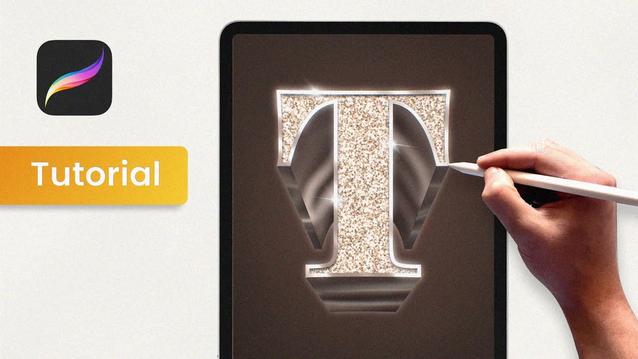 Easy Shiny 3D Letter on Procreate (Tutorial)