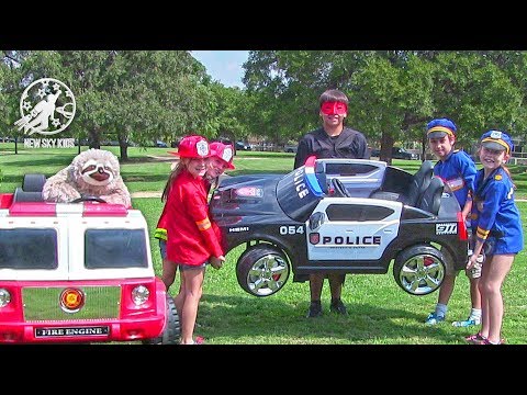 New Sky Kids Super Episode - The Fire Engine, The Kids Nerf War Heroes and The Stealer