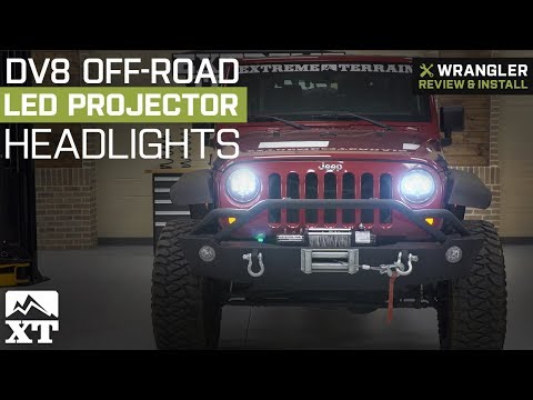 Jeep Wrangler DV8 Off-Road LED Projector Headlights (2007-2018 JK) Review & Install