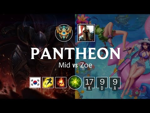 Pantheon Mid vs Zoe - KR Challenger Patch 8.24