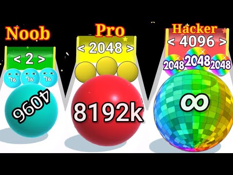 Ball Run 2048 ♾️ vs Happy Cubes 2048 Game - All Levels part 22