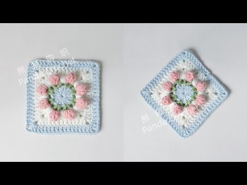Tulip Granny Square Crochet Tutorial. #crochet  #tutorial