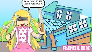 I Tried Building A House BLINDFOLDED In Bloxburg .. | Roblox Bloxburg