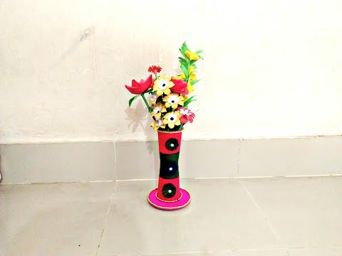 DIY_Flower vase out of Disposable Plastic Glass & Woolen_Best Out of Wast Idea_By Life Hacks 360 Video