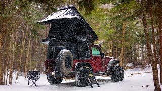 Camping In Extreme Wind Storm And Snow