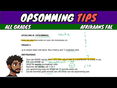 Opsomming Tips | Afrikaans FAL