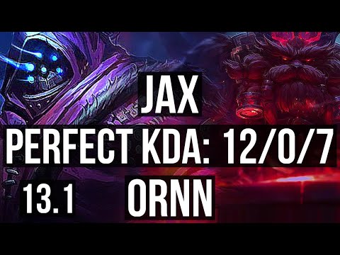 JAX vs ORNN (TOP) | 12/0/7, Legendary, 800+ games | EUW Grandmaster | 13.1