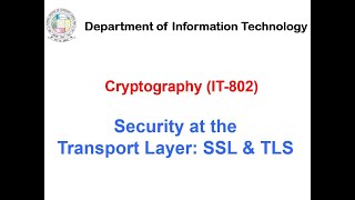 Security at the Transport Layer: SSL &amp; TLS