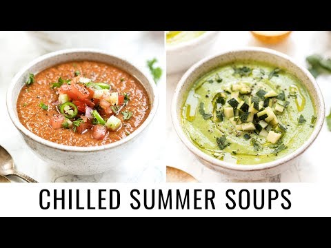 VEGAN SUMMER SOUPS (2 WAYS) ⇢ Spicy Gazpacho & Creamy Zucchini