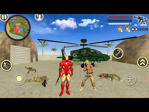Iron Rope Hero Vice Town City - Fun at Military Base - Android Gameplay