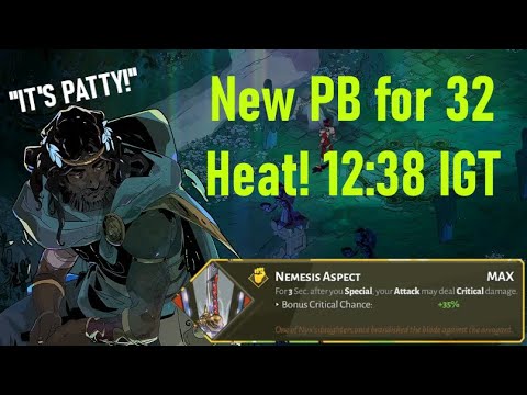 New PB for 32 Heat with Sword! /Hades Speedrun - 32 Heat% (12:38 IGT 26:27 RTA)/