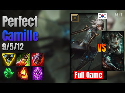 Perfect Top Camille vs Rengar lol KR solo rank Full Game 14.17