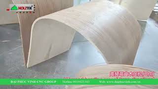 Máy ép cong cao tần 3 bên Woodmaster ép 3 chiều làm tựa ghế ván ép