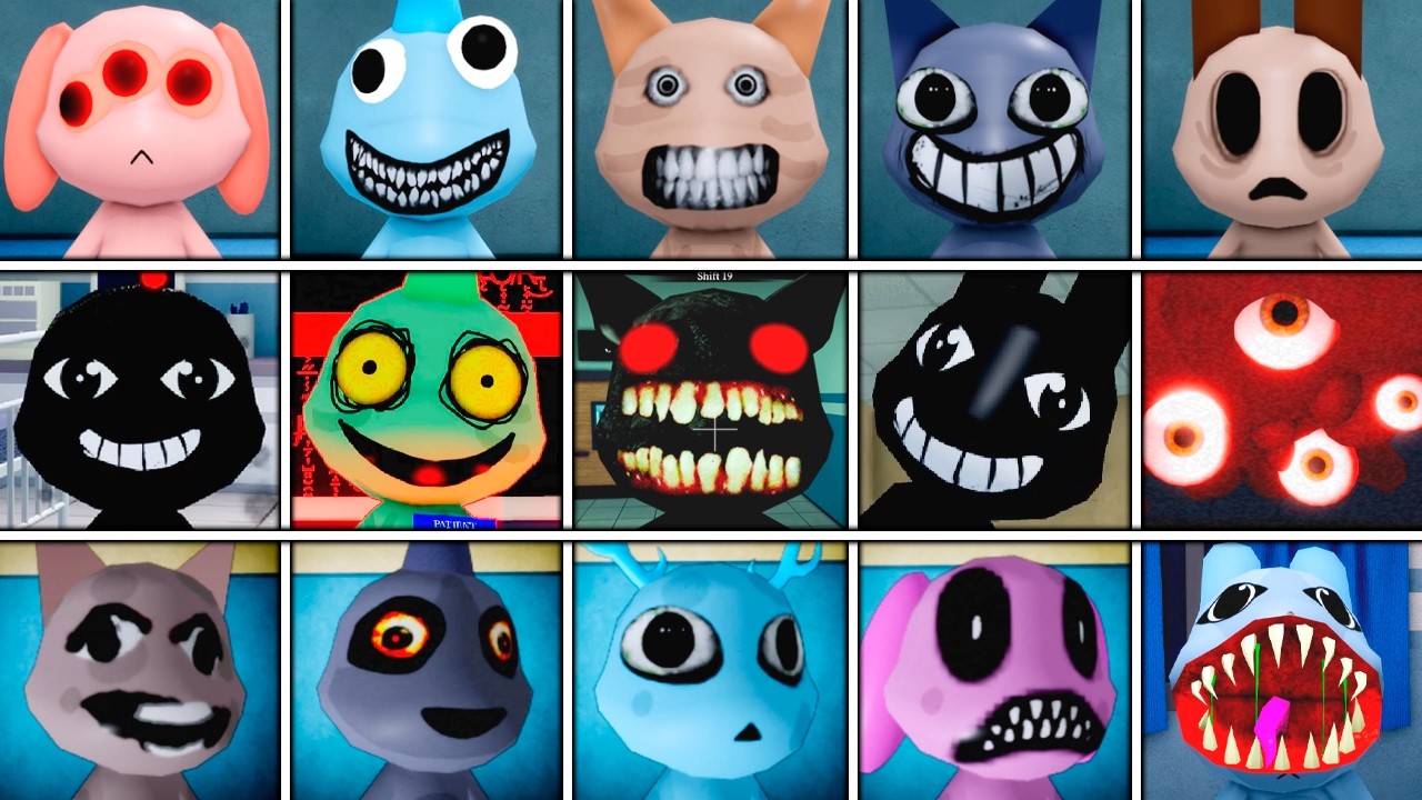 YouTube thumbnail for a Roblox Animal Hospital anomalies gameplay video, included as related source-game visual context