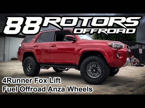 Red 2018 Toyota 4Runner TRD Offroad Fox Lift & Fuel Anza Wheels