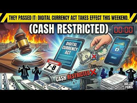 THEY PASSED IT: Digital Currency Act Takes Effect This Weekend. (Cash Restricted)