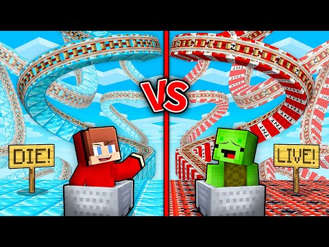 Mikey and JJ Choose The Right Roller Coaster in Minecraft ! - Maizen