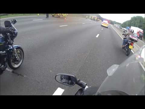 170716 fire car m25 riding past