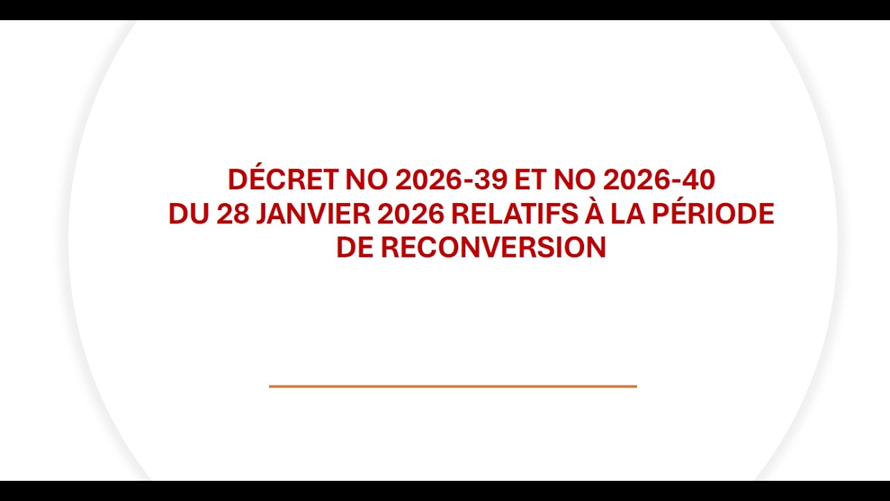 Réunion d'actu mars 2026 - Période de reconversion