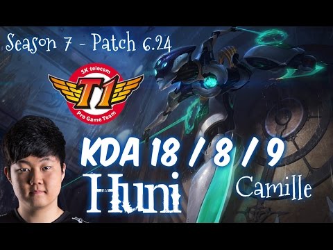 SKT T1 Huni CAMILLE vs RENEKTON Top - Patch 6.24 KR Ranked