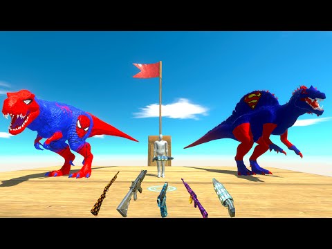 SPIDER-MAN T-REX & SUPERMAN SPINOSAURUS FPS AVATAR in RESCUE MISSION - ARBS
