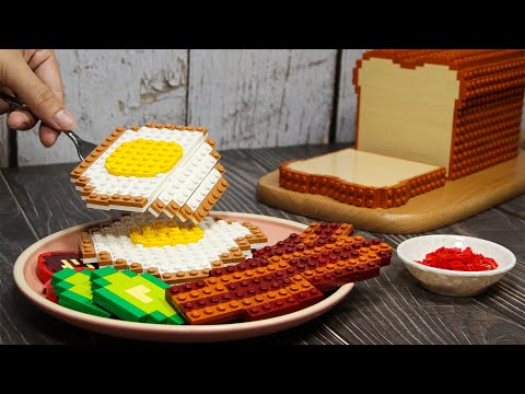 LEGO Howl's Moving Castle BREAKFAST: Egg & Bacon | Lego Cooking Food ASMR