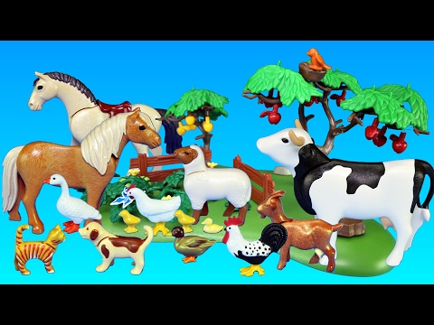 Playmobil Orchard Harvest and Small Pond with Farm Animals Building Set Build Review For Children