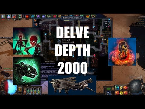 Path of Exile 3.18: 2000 Delve Depth Skeletons, Carrion Golem & Zombie - Mageblood Gamble - 1058