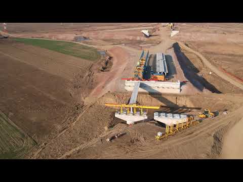 Autostrada Sebes Turda, lotul I, prima grinda la podul Mures