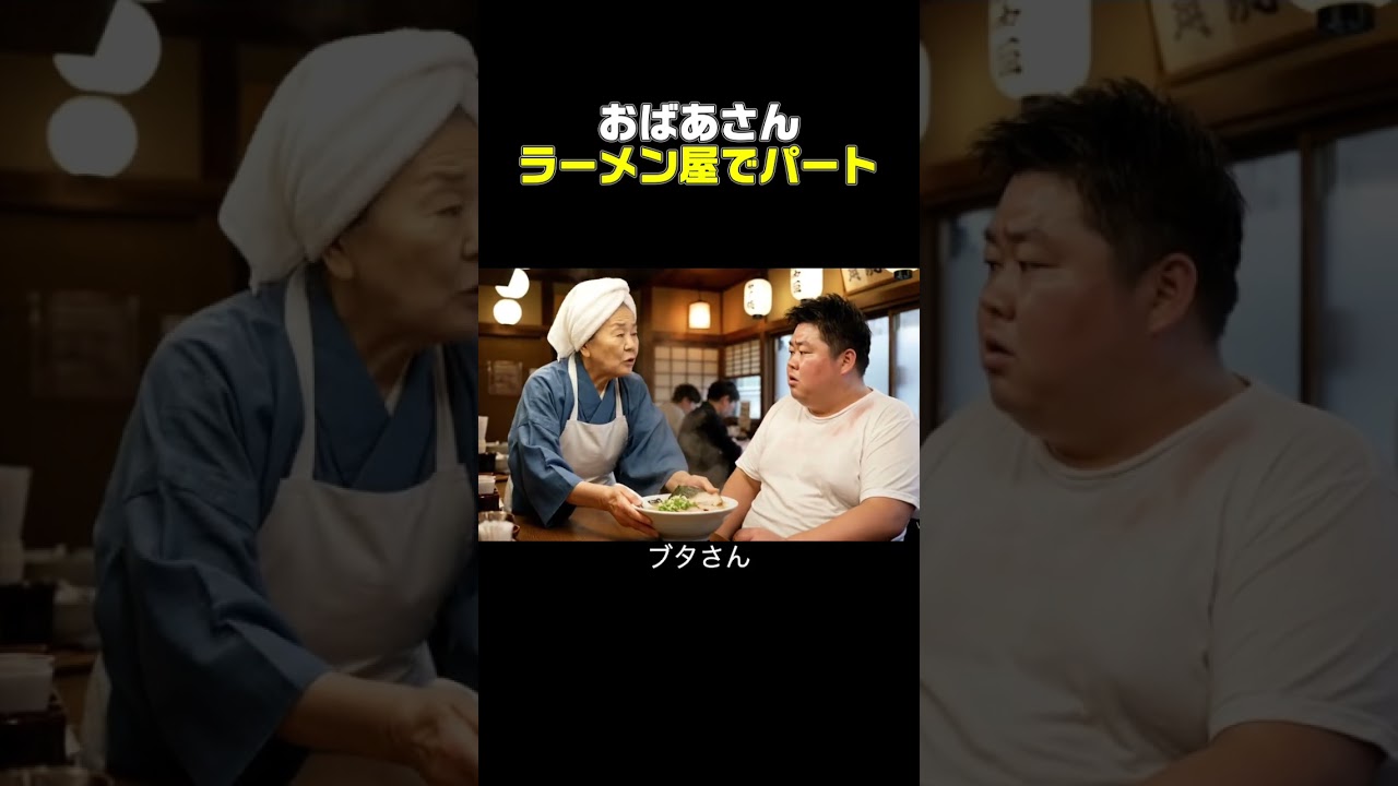 🍜ラーメン屋でパートをするお婆さん