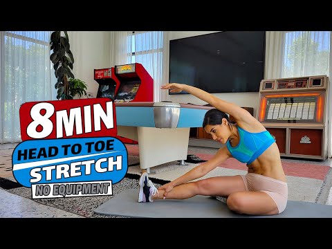 8 MIN HEAD TO TOE STRETCH - after your workout, for flexibility & stiff muscles