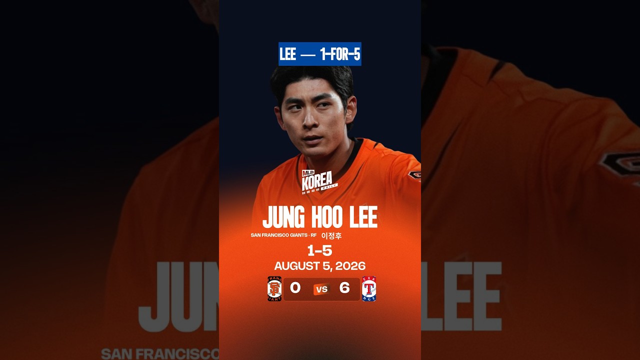 이정후 5타수 1안타 | 2026년 8월 5일 | MLB 하이라이트