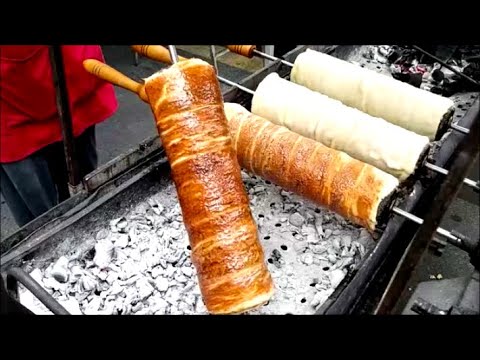 LONDON STREET FOOD, CINNAMON CHIMNEY CAKE, TRDELNIK, KURTOSKALACZ, STREET FOOD FROM HUNGARY